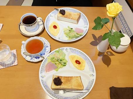 カフェのモーニングセット カフェのモーニングセット カフェ,喫茶店,モーニングの写真素材