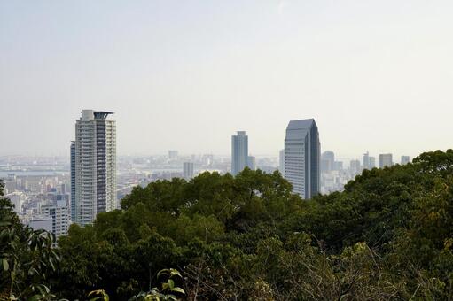 神戸市街と高層ビル 神戸,ポートアイランド,街並みの写真素材