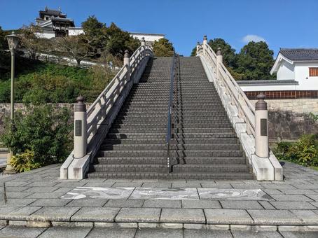 福知山城の昇龍橋 福知山城,城,明智光秀の写真素材