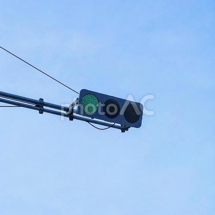 薄型フラット信号機・青信号 薄型フラット信号機,led,信号機の写真素材