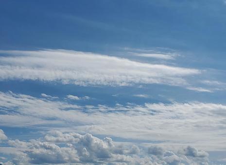 青空と白い雲 空,青空,雲の写真素材