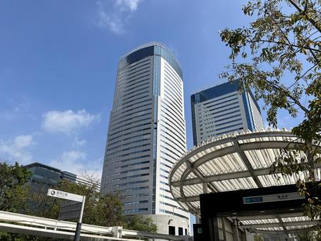 東京メトロ豊洲駅出口の風景 豊洲駅,豊洲,東京メトロの写真素材