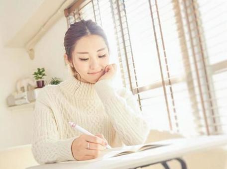 Asian female doing school assignments, female, task, notes, JPG