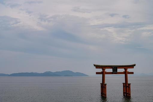 白鬚神社 湖中鳥居 白鬚神社 湖中鳥居の写真