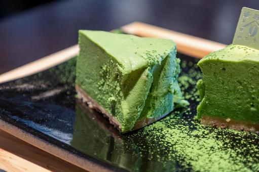 抹茶のチーズケーキ 抹茶のチーズケーキ 抹茶,チーズケーキ,デザートの写真素材