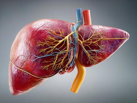 肝臓の血管がわかる解剖学イラスト 肝臓の血管がわかる解剖学イラストの写真