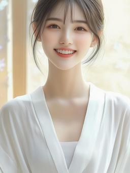 笑顔の若い日本人の女性ポートレート 笑顔の若い日本人の女性ポートレートの写真