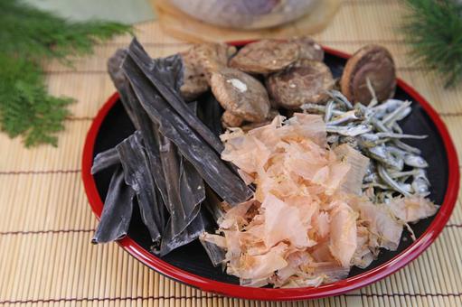 だし だし だし,煮干し,鰹節の写真素材