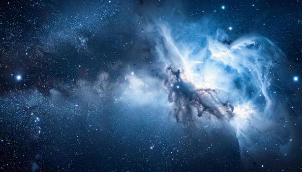 青白く輝く幻想的な星雲 青白く輝く幻想的な星雲の写真