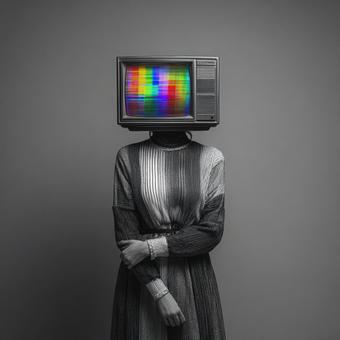 レトロなテレビと匿名性のメタファー レトロなテレビと匿名性のメタファーの写真