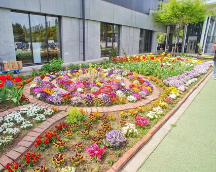 国際センター駅前の花壇 仙台,市営,地下鉄の写真素材