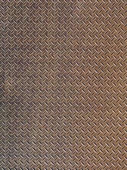 錆びたチェッカープレート（縞鋼板） チェッカープレート,縞鋼板,錆の写真素材