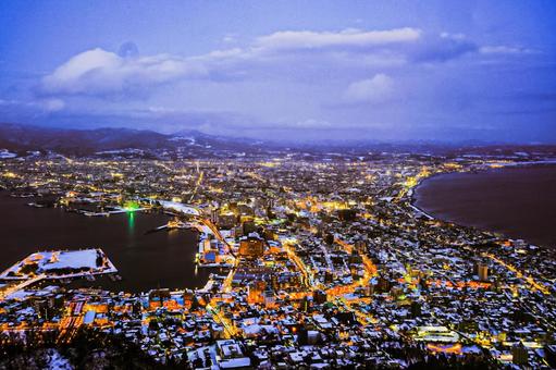 Night view of Mt. Hakodate in winter, JPG Night view of Mt. Hakodate in winter, hokkaido, hakodate, hakodateyama, JPG