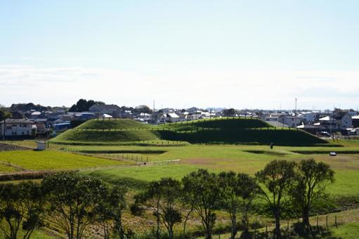 古墳 さきたま古墳群,秋,午後の写真素材