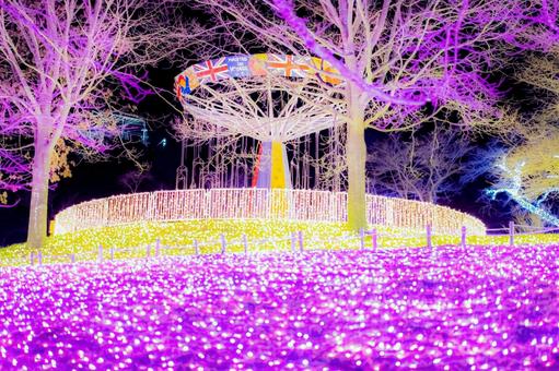 光るメリーゴーランド 光るメリーゴーランド イルミネーション,さがみ湖リゾート,イルミリオンの写真素材