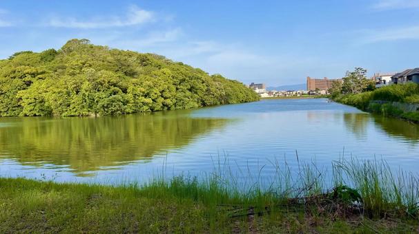 いたすけ古墳を望んで いたすけ古墳を望んで 古墳,いたすけ古墳,世界遺産の写真素材