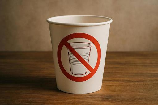 Eco-friendly paper cups that promote the use of plastic, JPG Eco-friendly paper cups that promote the use of plastic, JPG