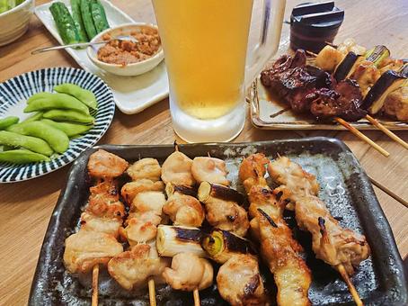 焼き鳥 焼き鳥 串焼き,やきとり,バーベキューの写真素材