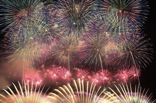 25年長岡まつり 花火 25年長岡まつり 花火 夜空,花火,風景の写真素材