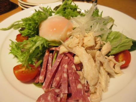 彩りサラダ 彩りサラダ サラダ,無農薬野菜,ささみの写真素材