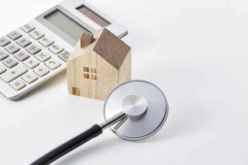 マイホームを検査　調査　査定　売却査定 家,聴診器,住宅診断の写真素材