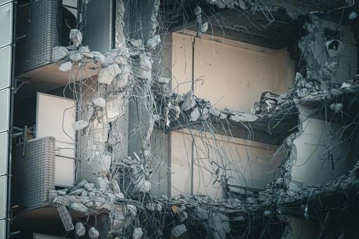 廃墟の崩壊する外壁 廃墟,崩壊,外壁の写真素材