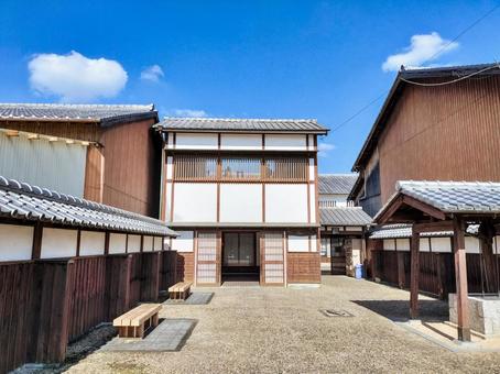 百六里庭の庭から見た眺関亭 百六里庭,眺関亭,関宿の写真素材