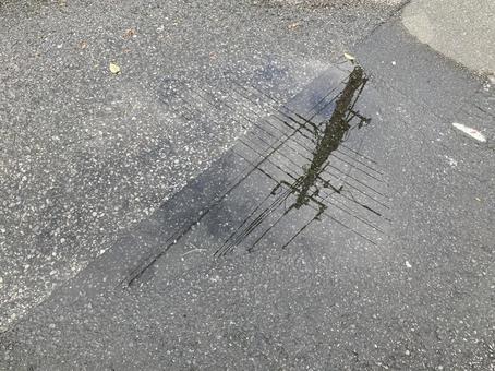 水たまりの風景 水たまりの風景の写真