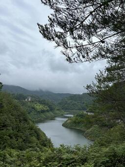 小里川ダム付近 岐阜県瑞浪市 小里川ダム,小里川,河川の写真素材