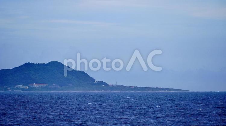 海から見た房総半島の風景 千葉,房総半島,波の写真素材