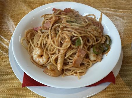 エビ入りナポリタン ナポリタン,パスタ,エビの写真素材