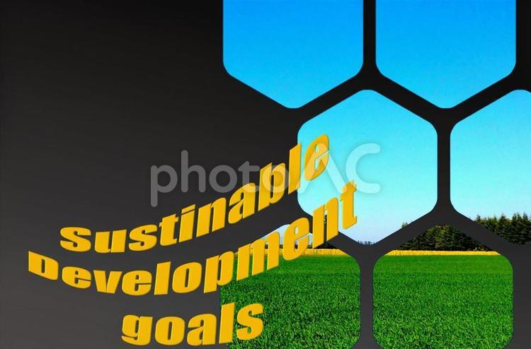 SDGs 持続可能な開発目標 SDGs 持続可能な開発目標 六角形,窓,切り抜きの写真素材