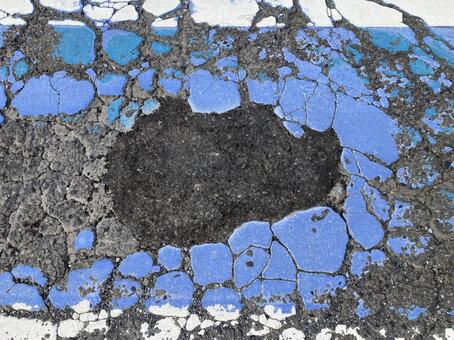 ブルーカラー路面テクスチャー ブルーカラー,路面,綺麗亀裂の写真素材