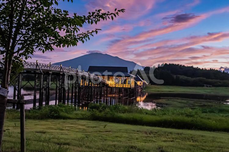 青森県　鶴の舞橋の風景 風景,景色,自然の写真素材