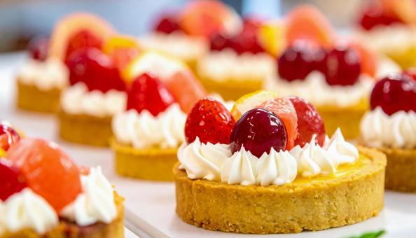 ショートケーキの集合イメージ ショートケーキの集合イメージの写真