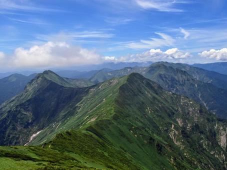 谷川連峰:谷川岳から望む稜線 谷川連峰:谷川岳から望む稜線 谷川連峰,谷川岳,群馬の写真素材