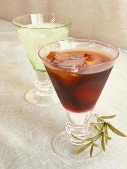 Iced coffee and carbonated water, JPG