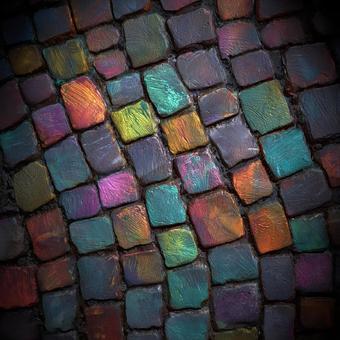 カラフルな石のブロックの背景 カラフルな石のブロックの背景の写真