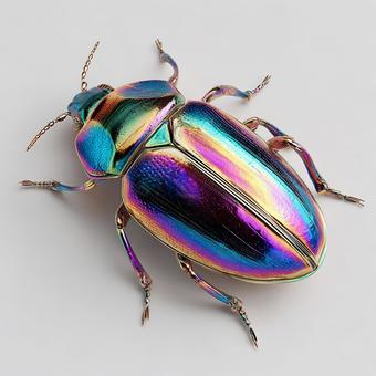 幻想的な色合いの昆虫のオブジェ 幻想的な色合いの昆虫のオブジェの写真