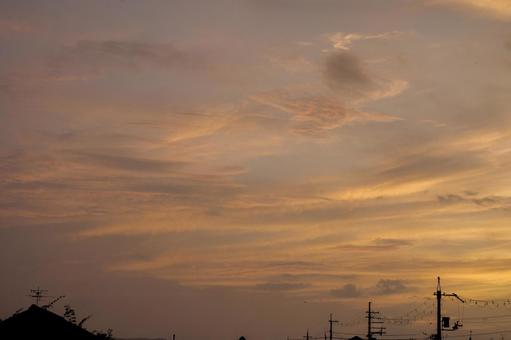 夕方の空、夕焼け 夕方の空、夕焼けの写真
