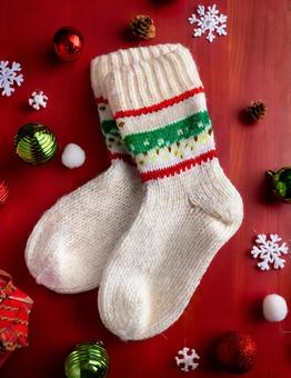 毛糸の靴下 クリスマス・冬用2の写真
