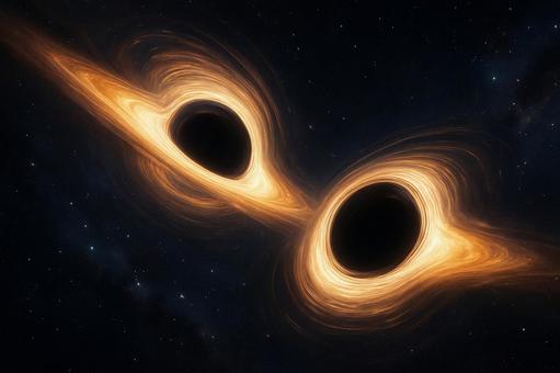 Collision of Massive Black Holes and the Universe 3, huge black hole, fellow, two, JPG