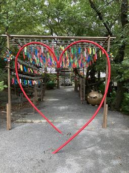 かえる寺の風鈴とハート かえる寺,福岡県小郡市,如意輪寺の写真素材
