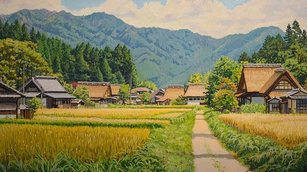 田舎の田園風景 田舎の田園風景の写真