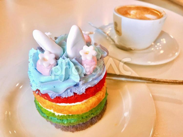 ペルー、クスコのカフェのユニコーンケーキ 海外,ペルー,クスコの写真素材