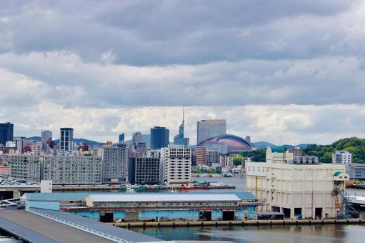 福岡市街並みと博多湾 福岡市街並みと博多湾 福岡,福岡市,福岡県の写真素材