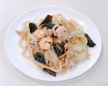 海鮮焼きうどん 海鮮焼きうどん 海鮮焼きうどん,海鮮,海老の写真素材