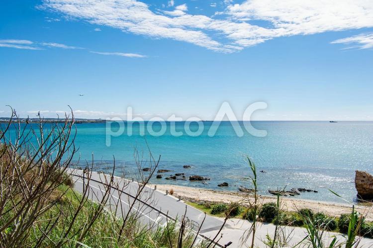 沖縄の美しい海を臨む風景 沖縄,海,海岸の写真素材