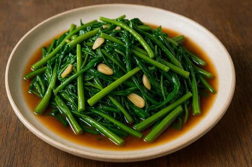 空芯菜のニンニク炒めの写真