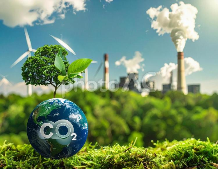 二酸化炭素イメージ 二酸化炭素,co₂,地球温暖化の写真素材